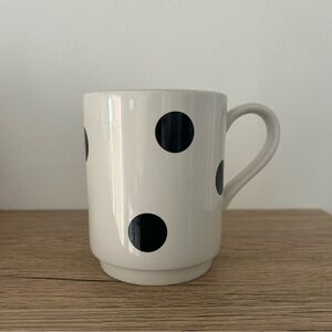 Kate Spade Lenox Coffee Mug with Black Polka Dots